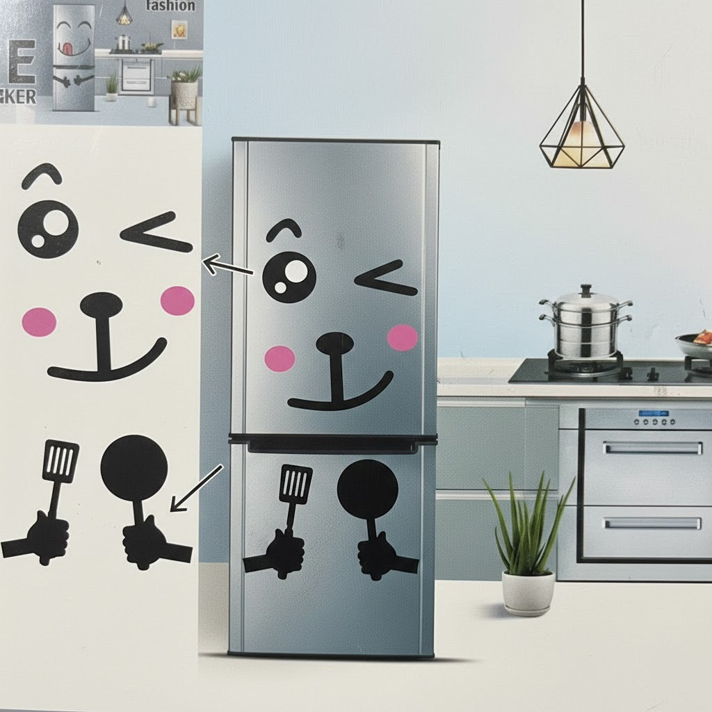 Self Adhesive Smiley Fridge Sticker (Random Sticker)