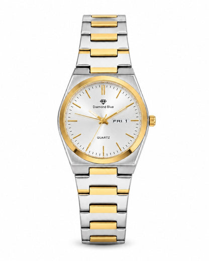 Diamond Two Tone with white | Day & Date | Waterproof Watch