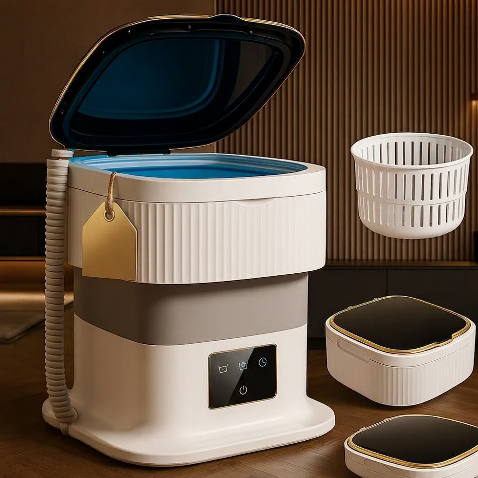 Foldable 10L Portable Laundry Washer With Drying System