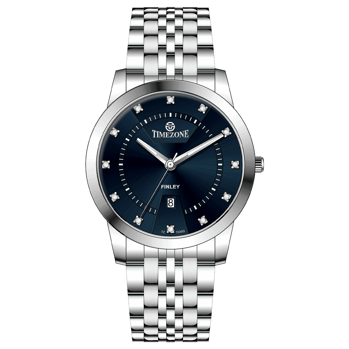 Branded wrist watch for men in pakistan. A silver-colored Evertime watch with a stainless steel band and a crystal mineral glass dial cover.