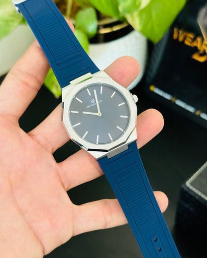 Slim and Rubber Soft Strap Waterproof Watch with magnetic Lock