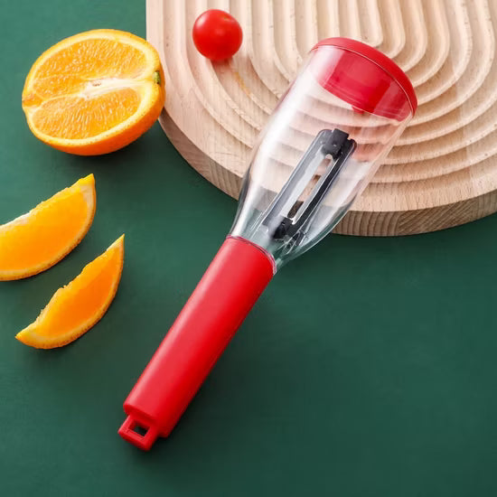 Heavy Duty Stainless Steel Peeler With Built In Peel Catcher