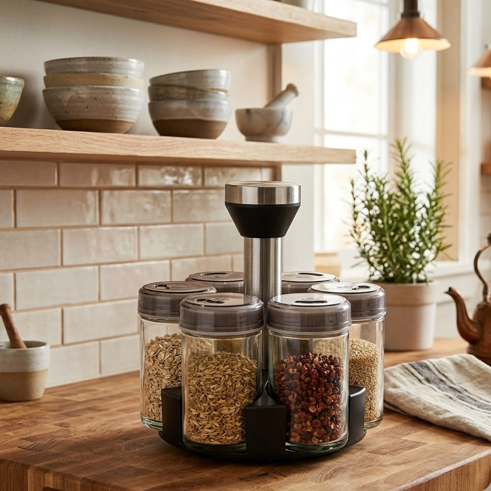 6 In 1 360 Degree Rotating Seasoning Container Set