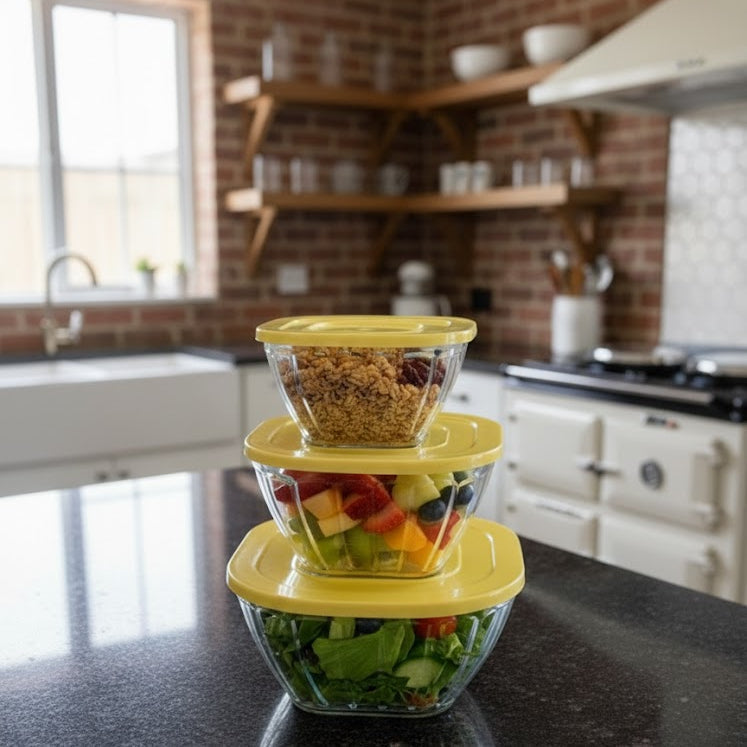 3Pcs Stackable Containers Airtight & Fresh Keeping