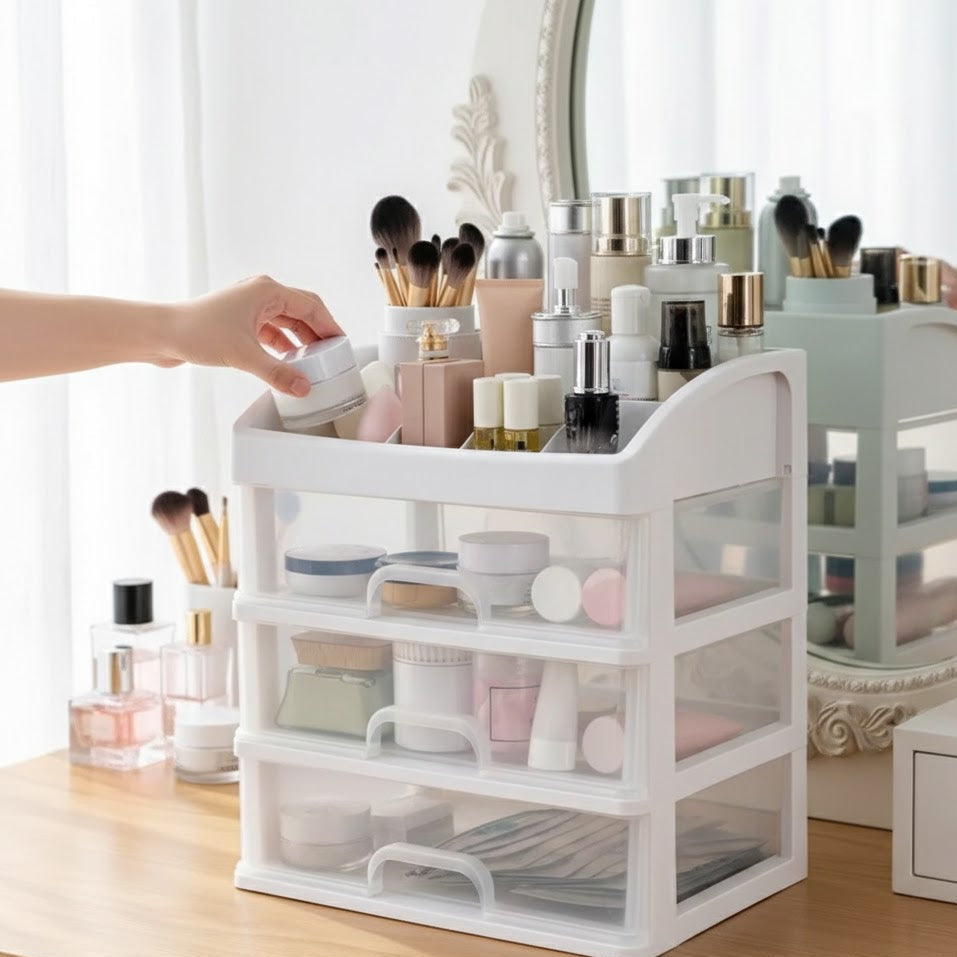 3 Tier Cosmetic Jewelry Organizer Box