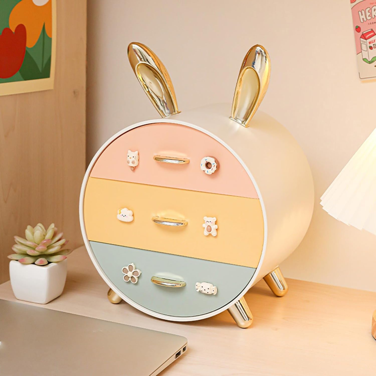3 Layer Bunny Desktop Storage Box