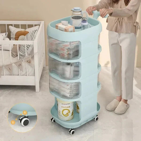 4 Layer Nursery Storage Rack For Baby Essentials & Accessories