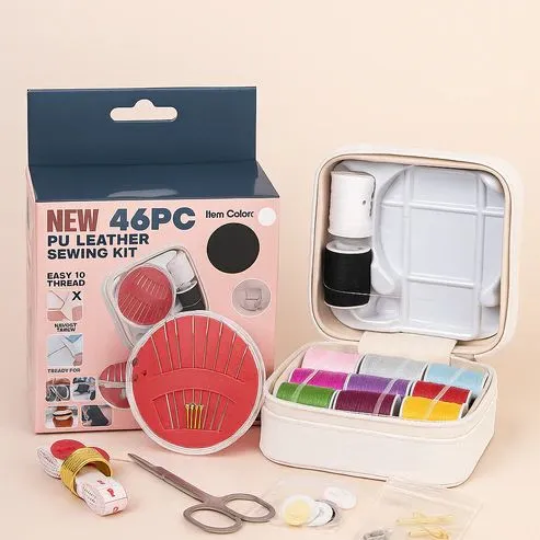 46 Piece PU Leather Sewing Kit  Set For Travel & Home Use