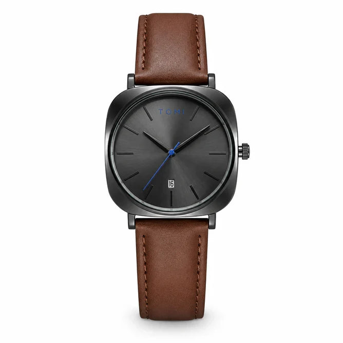 Tomi Brown Strap Black Dail Watch