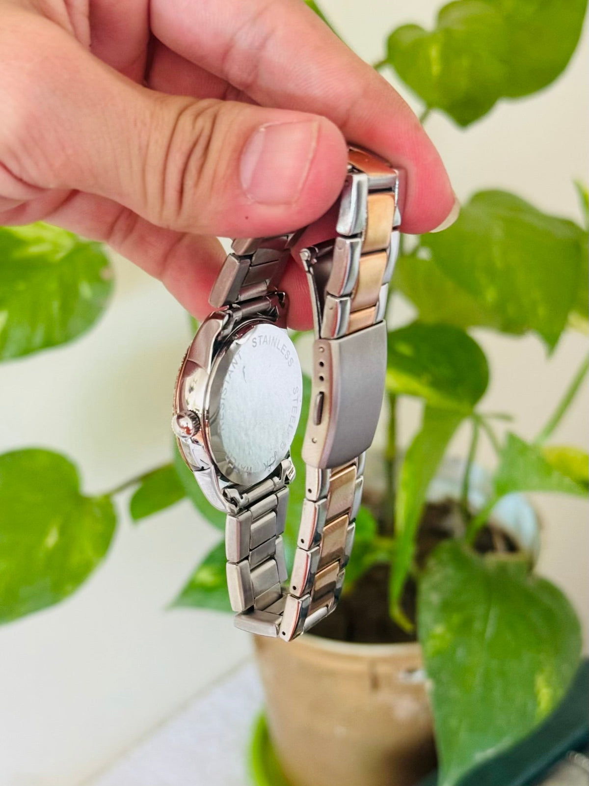 Two Tone Date Just Stainless Steel Watch