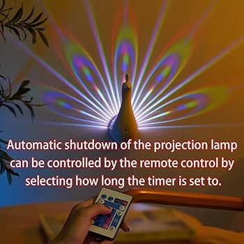 Peacock Multicolours Atmosphere Night Lights Lamp