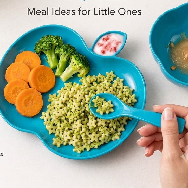 3Pcs Apple shaped plate, bowl, & Matching Spoon (For Kids)