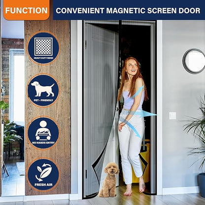 Magnetic Screen Door Net  (78 Inch x40Inch)