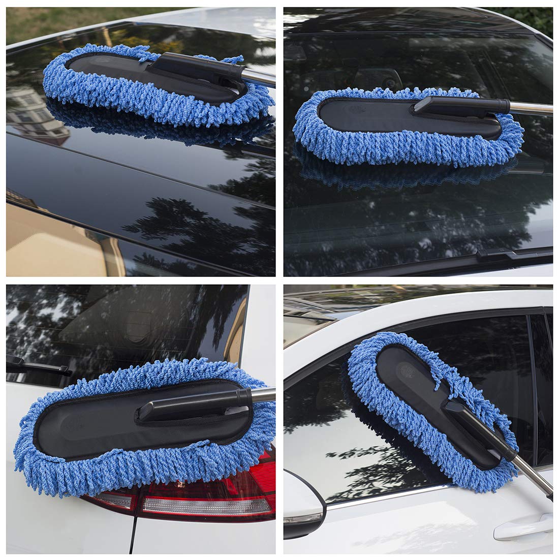 Reusable Microfiber Car Cleaning Duster With Comfortable Grip