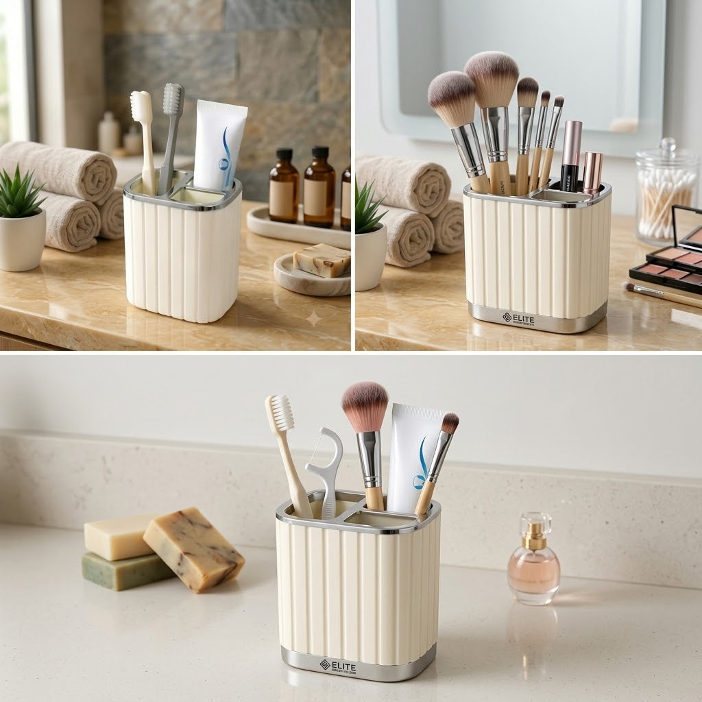 Multi Purpose Plastic Toothpaste & Cosmetic Brush Holder