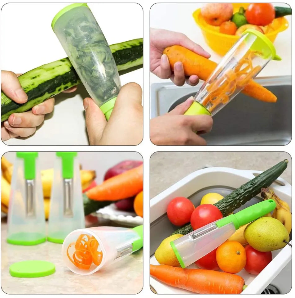 Heavy Duty Stainless Steel Peeler With Built In Peel Catcher