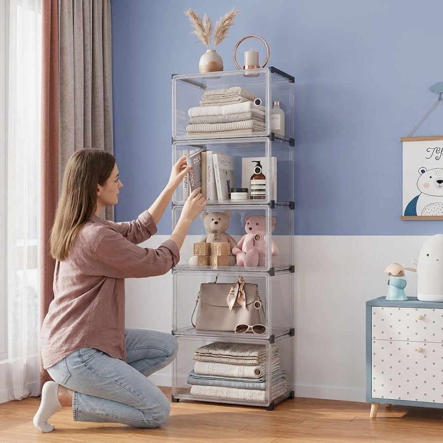 5 Tier Plastic Wardrobe Organizer For Clothes & Accessories
