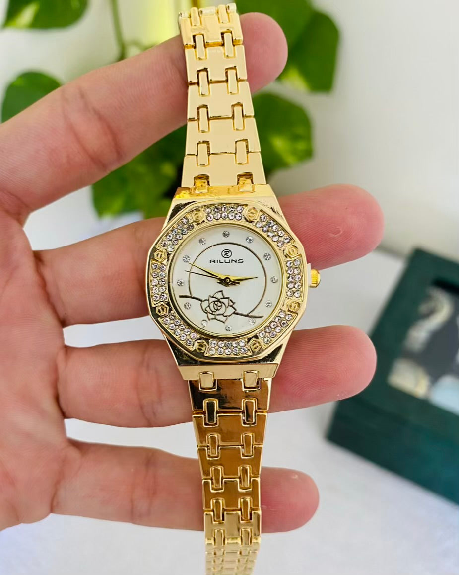 Golden Stainless Steel Watch