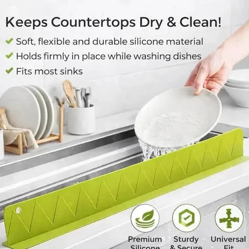 Kitchen Sink Splash Guard With Water Retaining Board