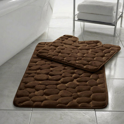 2PCs Anti-Slip Pebble Bath Mats