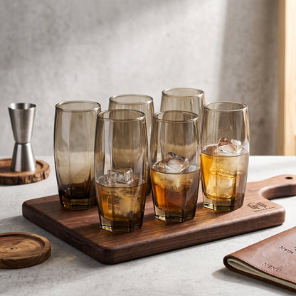 6PCs Elegant Smoky Glass Set