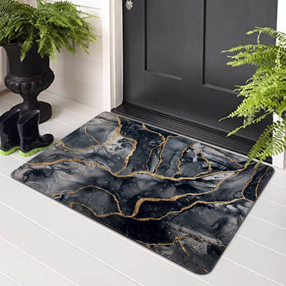 Luxury Black & Gold Door Mat (Random Design)