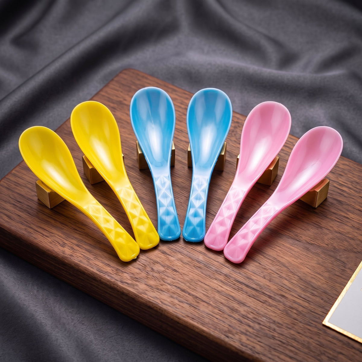 6PCs Colorful Plastic Soup Spoon Set