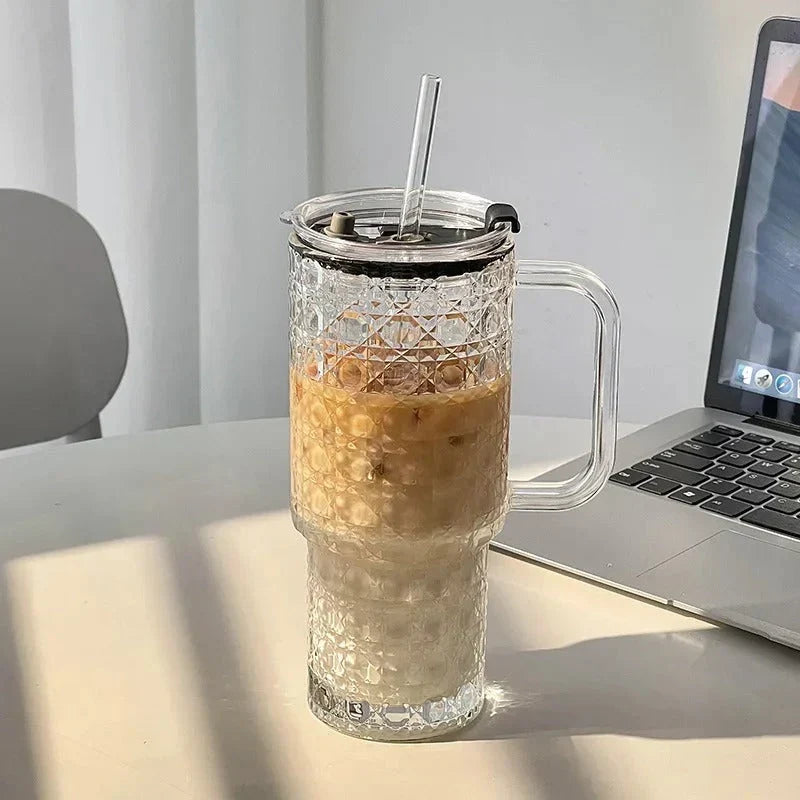 Glass Tumbler With Straw Stylish Reusable Drinkware
