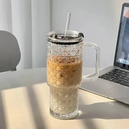 Glass Tumbler With Straw Stylish Reusable Drinkware