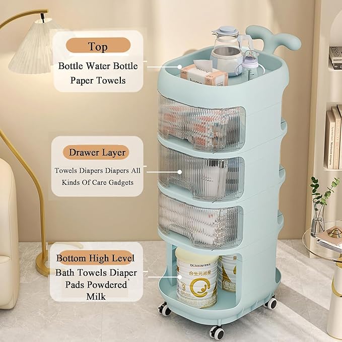 4 Layer Nursery Storage Rack For Baby Essentials & Accessories