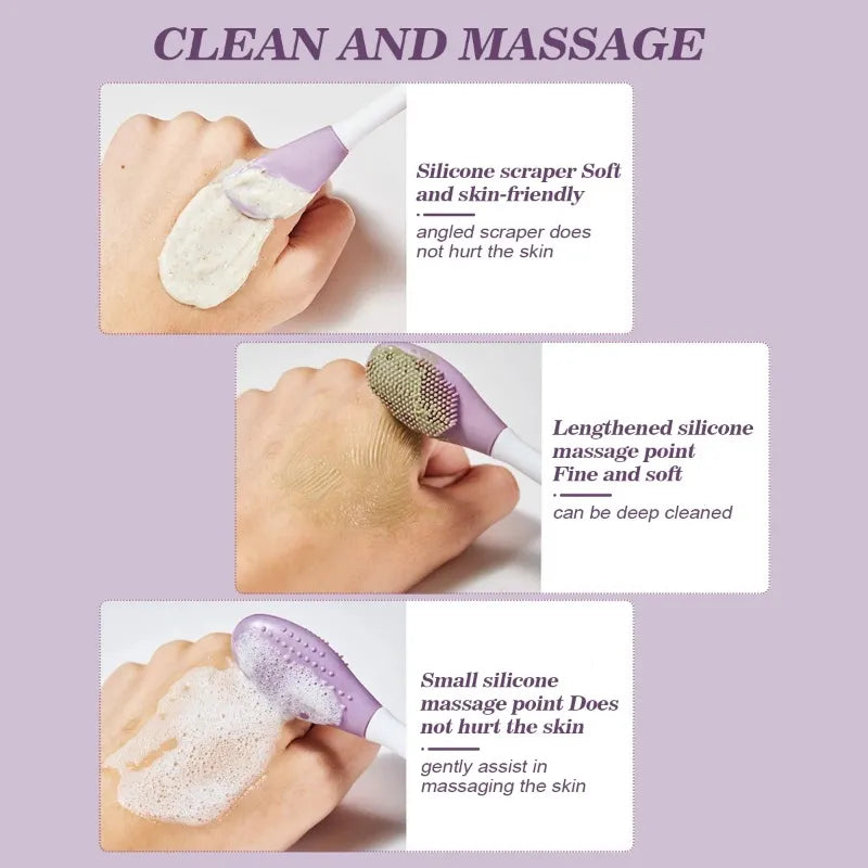 2 In 1 Silicone Face Mask Brush Flexible Soft & Easy To Clean