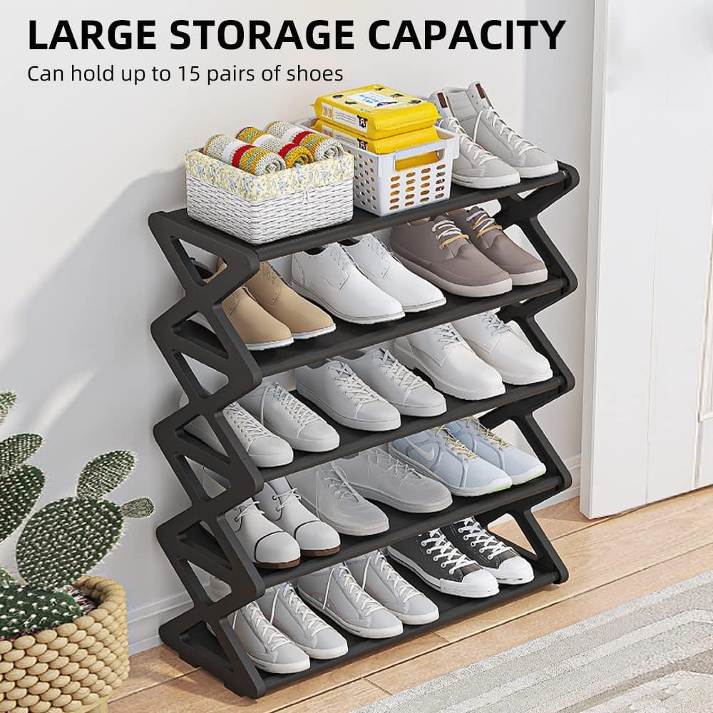 4 Layers Foldable Shoe Organizer Stand