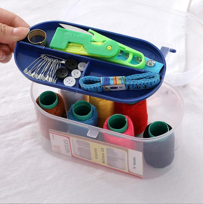 All In One Sewing Box Set Thread, Needles, Scissors & Measuring Tape