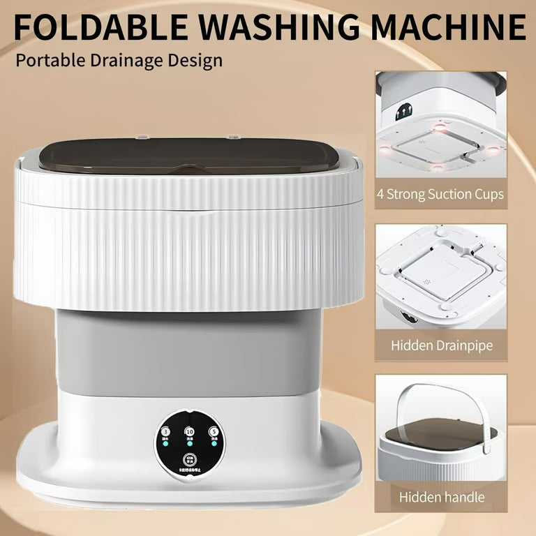 Foldable 10L Portable Laundry Washer With Drying System