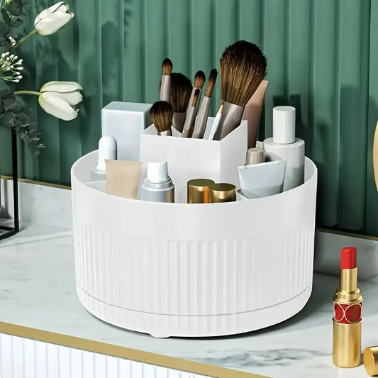 Multiple Compartments Cosmetic Storage Organizer With Rotating Design
