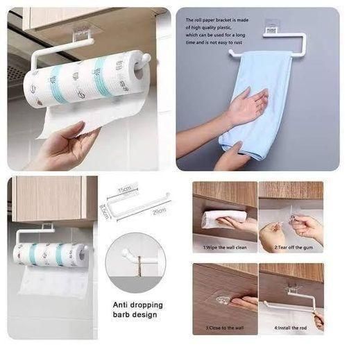 Wall Mounted Plastic Tissue Roll Holder Organizer
