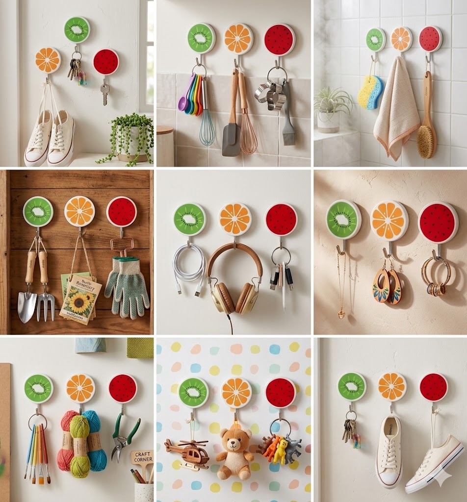 4Pcs Strong Sticky Wall Hooks For Home Organization