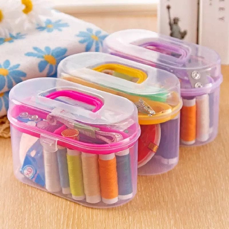 All In One Sewing Box Set Thread, Needles, Scissors & Measuring Tape